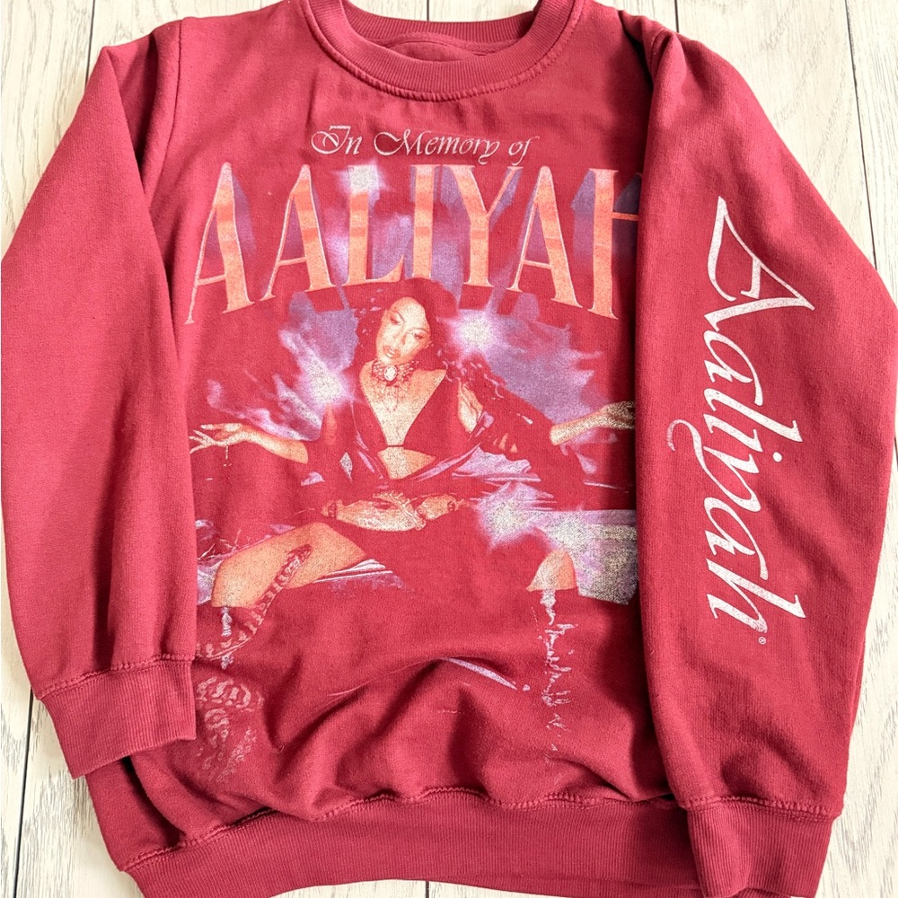 Red Aaliyah Graphic Sweatshirt
